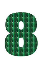 Set Broeknummers Strijkletters Impact Holografische Groen - afb. 2