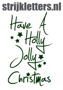Vel Strijkletters Kerst Have A Holly Jolly Christmas Flex Donker Groen - afb. 1