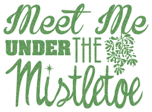 Vel Strijkletters Kerst Meet Me Under The Mistletoe Glitter Aqua - afb. 2