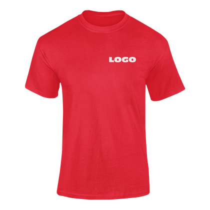 T-shirt Rood incl. opdruk borstlogo aan voorzijde - afb. 1