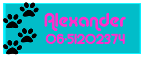 40x Naam label Poot Strijkletters Flex Magenta - afb. 1