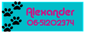 40x Naam label Poot Strijkletters Flex Framboos - afb. 1