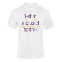 T-shirt wit incl. opdruk groot aan voorzijde