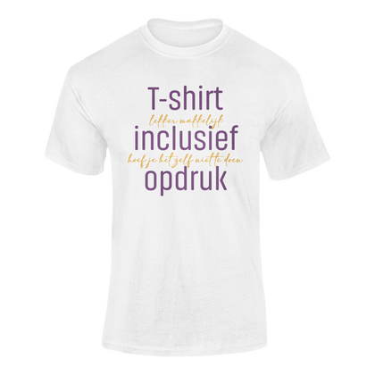 T-shirt wit incl. opdruk groot aan voorzijde - afb. 1