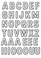 Borduur look letters design alfabet. borduurlook wit