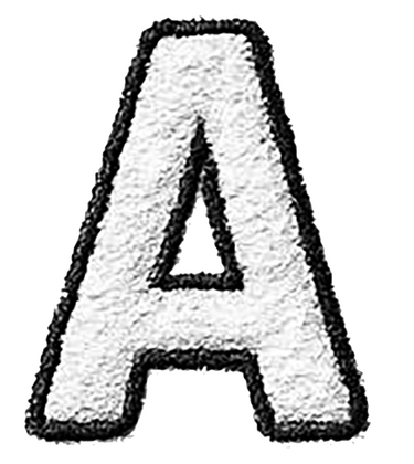 Borduur look letters design alfabet. borduurlook wit - afb. 2