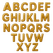 Goud chroomlook letters design alfabet. Goud Chroom look - afb. 1