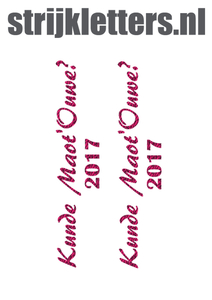 Carnaval Kunde Maot'Ouwe 2017 Design Zebra Roze - afb. 1