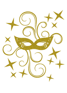 Carnaval Masker Glitter Goud - afb. 2
