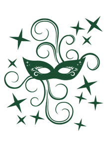 Carnaval Masker Glitter Groen - afb. 2