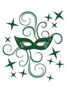 Carnaval Masker Glitter Groen - afb. 2