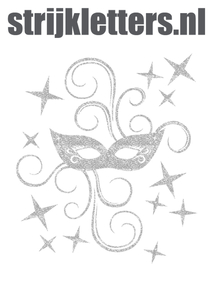 Carnaval Masker Glitter Silver 450 - afb. 1