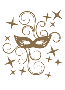 Carnaval Masker Design Carbon Goud - afb. 2