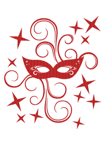 Carnaval Masker Design Leer Rood - afb. 2