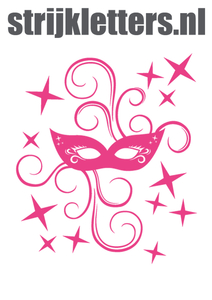 Carnaval Masker Polyester Ondergrond Neon Roze - afb. 1