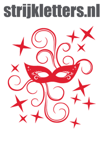 Carnaval Masker Polyester Ondergrond Rood - afb. 1