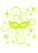Carnaval Masker Flock Neon Geel - afb. 2