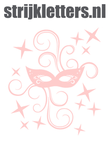 Carnaval Masker Flock Zacht Roze - afb. 1