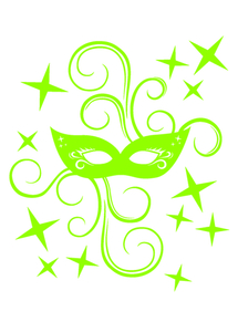 Carnaval Masker Reflecterend Groen - afb. 2