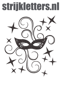 Carnaval Masker Glitter Zwart - afb. 1