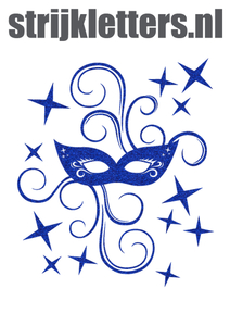 Carnaval Masker Glitter Royal Blue - afb. 1