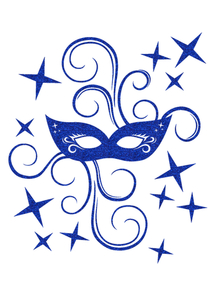 Carnaval Masker Glitter Royal Blue - afb. 2