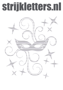 Carnaval Masker Glitter Rainbow White 488 - afb. 1