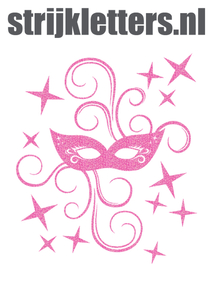 Carnaval Masker Glitter Holo Pink - afb. 1