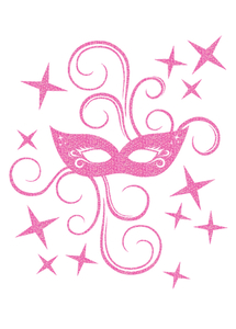 Carnaval Masker Glitter Holo Pink - afb. 2