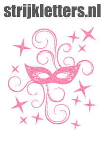 Carnaval Masker Glitter Medium Pink - afb. 1