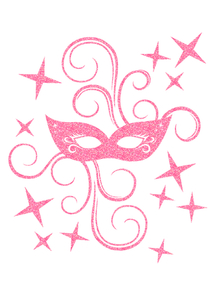 Carnaval Masker Glitter Medium Pink - afb. 2