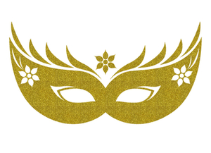 Carnaval Masker 2 Glitter Goud - afb. 2