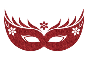 Carnaval Masker 2 Glitter Rood - afb. 2