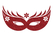 Carnaval Masker 2 Glitter Rood - afb. 2