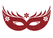 Carnaval Masker 2 Glitter Rood - afb. 2