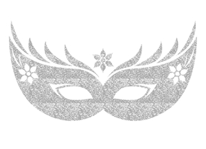 Carnaval Masker 2 Glitter Zilver - afb. 2