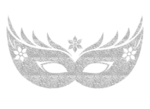 Carnaval Masker 2 Glitter Zilver - afb. 2