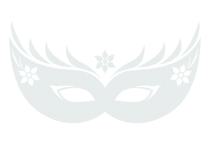 Carnaval Masker 2 Design Carbon Wit - afb. 2