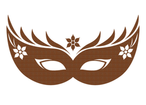 Carnaval Masker 2 Design Leer Bruin - afb. 2