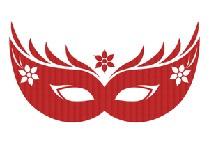Carnaval Masker 2 Design Leer Rood - afb. 2