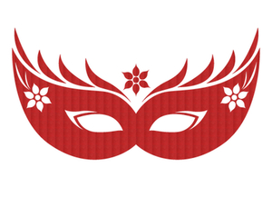 Carnaval Masker 2 Design Leer Rood - afb. 2