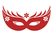 Carnaval Masker 2 Design Leer Rood - afb. 2