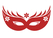 Carnaval Masker 2 Design Leer Rood - afb. 2