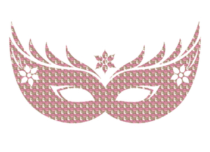 Carnaval Masker 2 Design Leger Roze - afb. 2