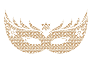 Carnaval Masker 2 Design Leger Beige - afb. 2