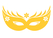Carnaval Masker 2 Metallics Geel Metallic - afb. 2