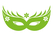 Carnaval Masker 2 Polyester Ondergrond Appelgroen - afb. 2