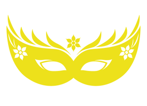 Carnaval Masker 2 Polyester Ondergrond Geel - afb. 2