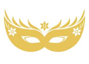 Carnaval Masker 2 Polyester Ondergrond Goud - afb. 2