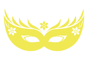 Carnaval Masker 2 Polyester Ondergrond Neon Geel - afb. 2